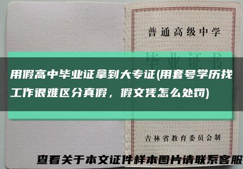 用假高中毕业证拿到大专证(用套号学历找工作很难区分真假，假文凭怎么处罚)缩略图