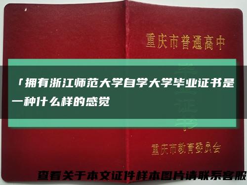 「拥有浙江师范大学自学大学毕业证书是一种什么样的感觉缩略图