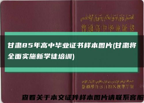 甘肃85年高中毕业证书样本图片(甘肃将全面实施新学徒培训)缩略图