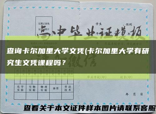 查询卡尔加里大学文凭(卡尔加里大学有研究生文凭课程吗？缩略图