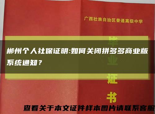 郴州个人社保证明:如何关闭拼多多商业版系统通知？缩略图