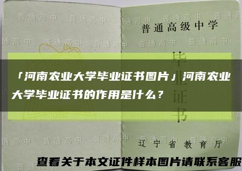 「河南农业大学毕业证书图片」河南农业大学毕业证书的作用是什么？缩略图