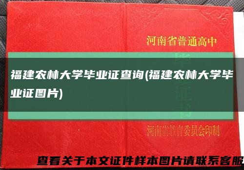 福建农林大学毕业证查询(福建农林大学毕业证图片)缩略图