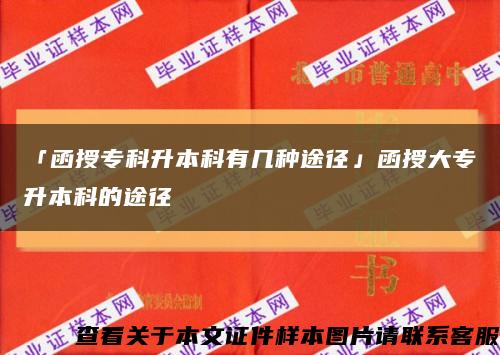 「函授专科升本科有几种途径」函授大专升本科的途径缩略图