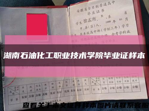 湖南石油化工职业技术学院毕业证样本缩略图