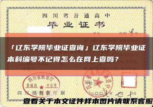 「辽东学院毕业证查询」辽东学院毕业证本科编号不记得怎么在网上查吗？缩略图