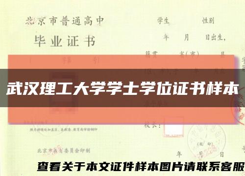 武汉理工大学学士学位证书样本缩略图