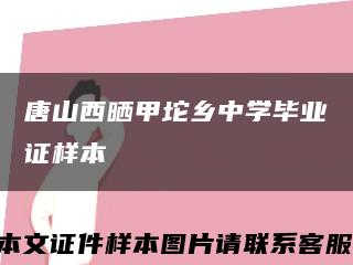 唐山西晒甲坨乡中学毕业证样本缩略图