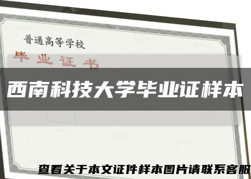 西南科技大学毕业证样本缩略图