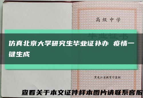 仿真北京大学研究生毕业证补办 疫情一键生成缩略图