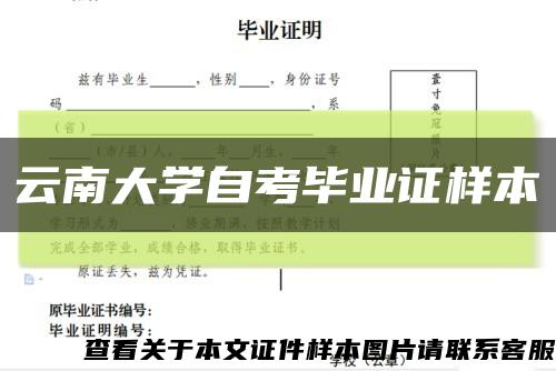 云南大学自考毕业证样本缩略图