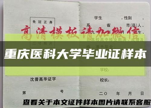 重庆医科大学毕业证样本缩略图