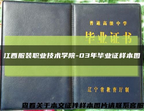 江西服装职业技术学院-03年毕业证样本图缩略图