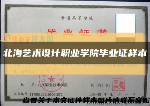 北海艺术设计职业学院毕业证样本缩略图