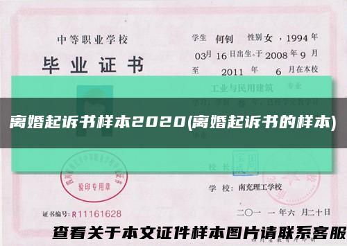 离婚起诉书样本2020(离婚起诉书的样本)缩略图