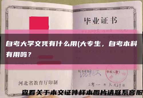 自考大学文凭有什么用(大专生，自考本科有用吗？缩略图