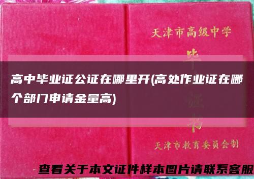 高中毕业证公证在哪里开(高处作业证在哪个部门申请金量高)缩略图