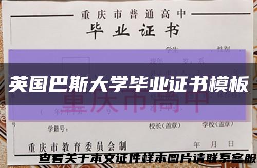 英国巴斯大学毕业证书模板缩略图