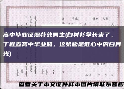 高中毕业证照特效男生(白衬衫学长来了，丁程鑫高中毕业照，这张脸是谁心中的白月光)缩略图