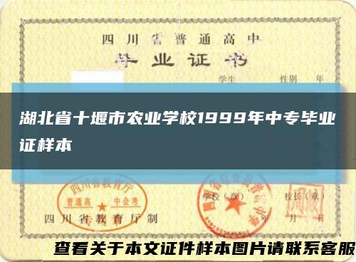 湖北省十堰市农业学校1999年中专毕业证样本缩略图