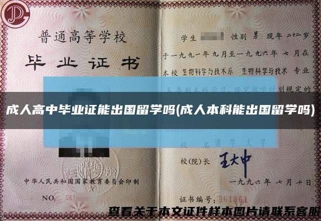 成人高中毕业证能出国留学吗(成人本科能出国留学吗)缩略图