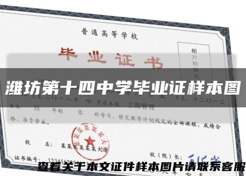 潍坊第十四中学毕业证样本图缩略图