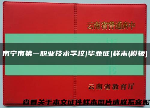 南宁市第一职业技术学校|毕业证|样本(模板)缩略图