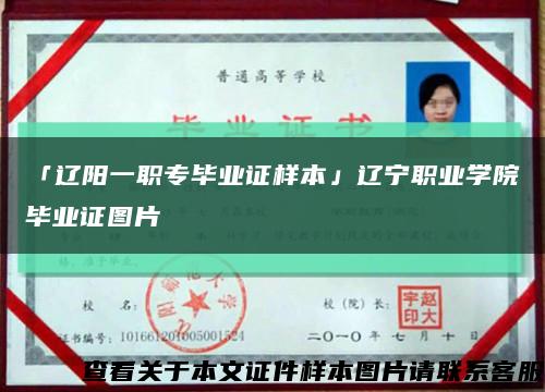 「辽阳一职专毕业证样本」辽宁职业学院毕业证图片缩略图