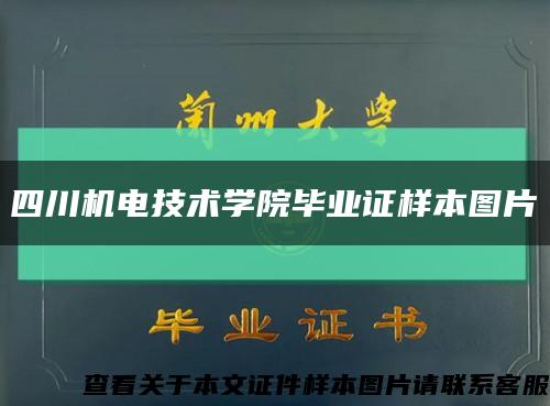 四川机电技术学院毕业证样本图片缩略图