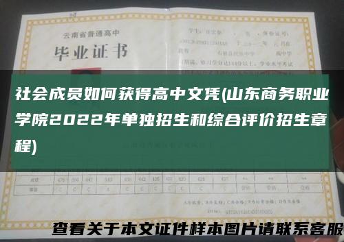 社会成员如何获得高中文凭(山东商务职业学院2022年单独招生和综合评价招生章程)缩略图