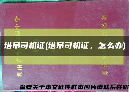 塔吊司机证(塔吊司机证，怎么办)缩略图