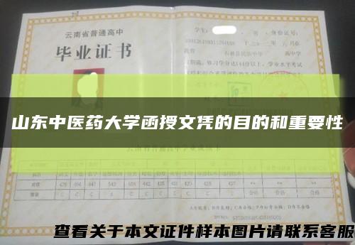 山东中医药大学函授文凭的目的和重要性缩略图