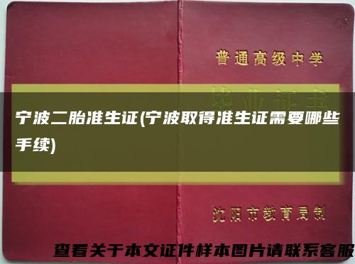 宁波二胎准生证(宁波取得准生证需要哪些手续)缩略图