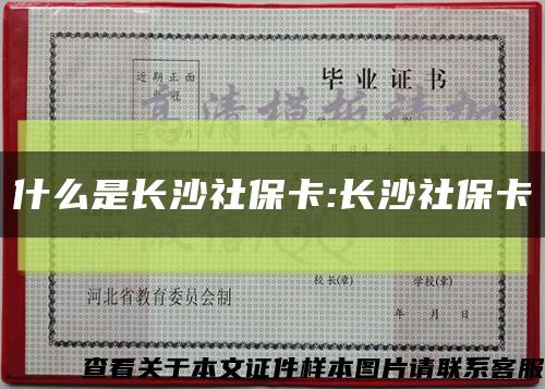 什么是长沙社保卡:长沙社保卡缩略图