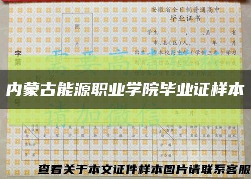 内蒙古能源职业学院毕业证样本缩略图