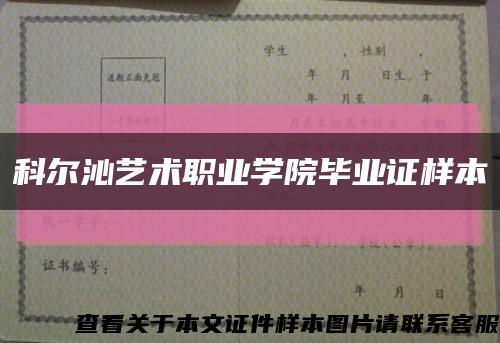 科尔沁艺术职业学院毕业证样本缩略图