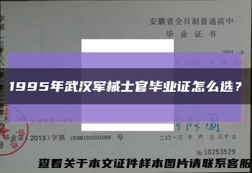 1995年武汉军械士官毕业证怎么选？缩略图