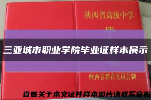 三亚城市职业学院毕业证样本展示缩略图