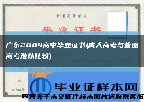 广东2004高中毕业证书(成人高考与普通高考难以比较)缩略图