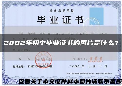2002年初中毕业证书的图片是什么？缩略图