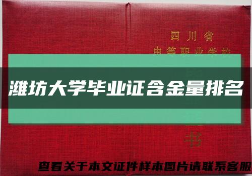 潍坊大学毕业证含金量排名缩略图