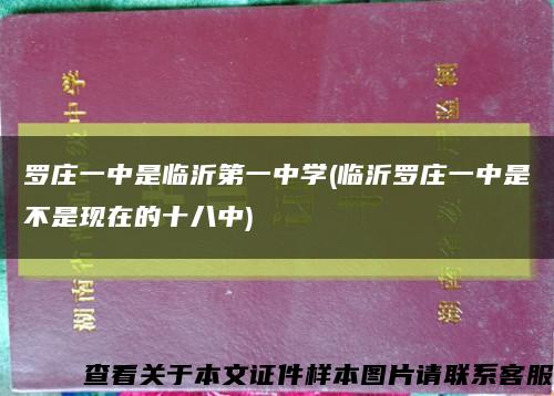 罗庄一中是临沂第一中学(临沂罗庄一中是不是现在的十八中)缩略图