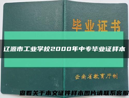 辽源市工业学校2000年中专毕业证样本缩略图