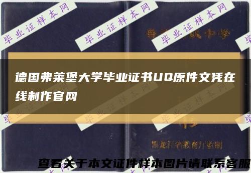 德国弗莱堡大学毕业证书UQ原件文凭在线制作官网缩略图