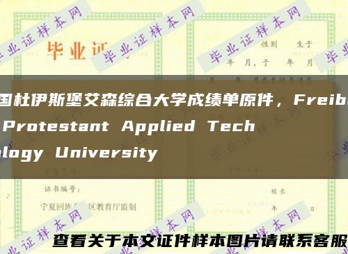 德国杜伊斯堡艾森综合大学成绩单原件，Freiburg Protestant Applied Technology University缩略图