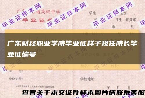 广东财经职业学院毕业证样子现任院长毕业证编号缩略图