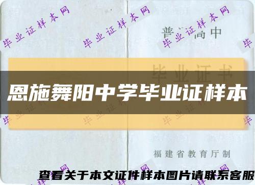 恩施舞阳中学毕业证样本缩略图