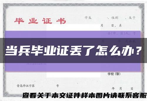 当兵毕业证丢了怎么办？缩略图