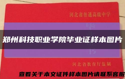 郑州科技职业学院毕业证样本图片缩略图