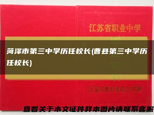 菏泽市第三中学历任校长(曹县第三中学历任校长)缩略图